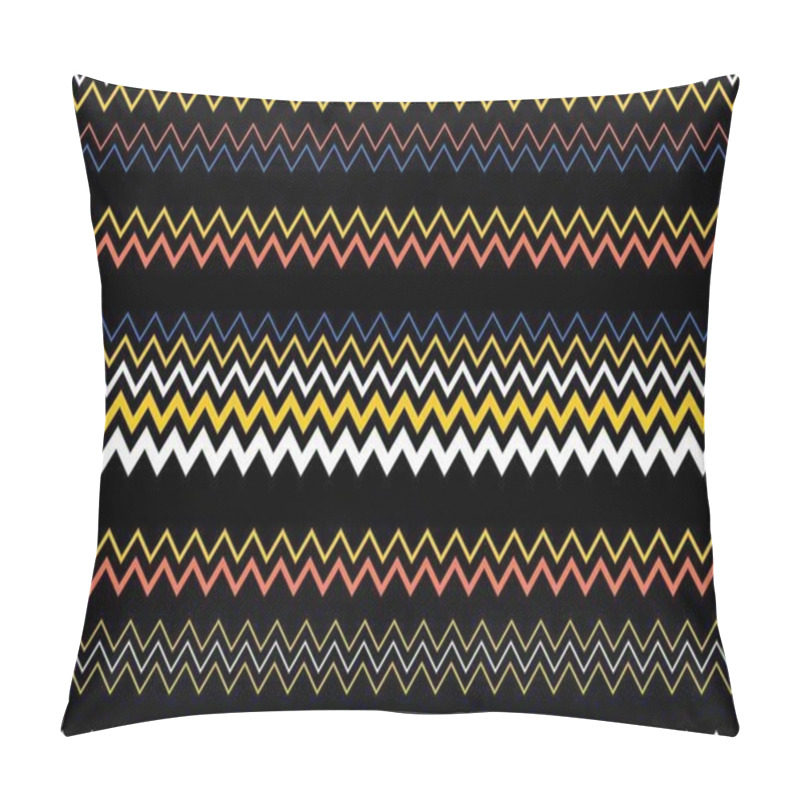 Personality  Zigzag Seamless Pattern. Geometric Zigzag Chevron Lines Texture. Seamless Vector Illustration. Colorful Sweater Pattern. Pillow Covers