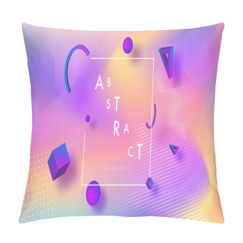 Personality  Abstract Gradient Background Decorated With 3d Geometric Element Pillow Covers