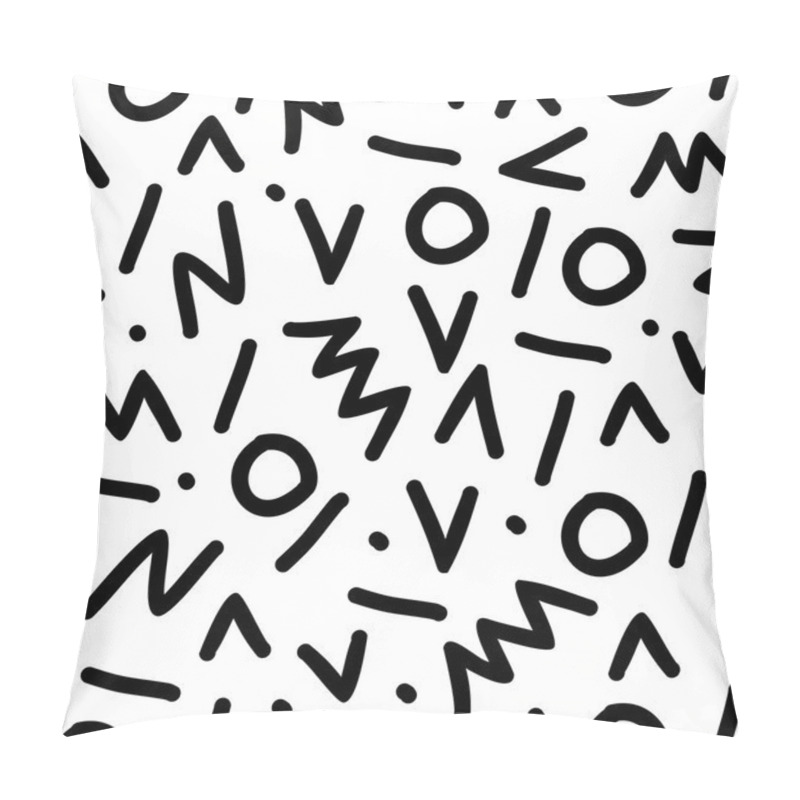 Personality  Black And White 80s Seamless Pattern With Shapes Pillow Covers