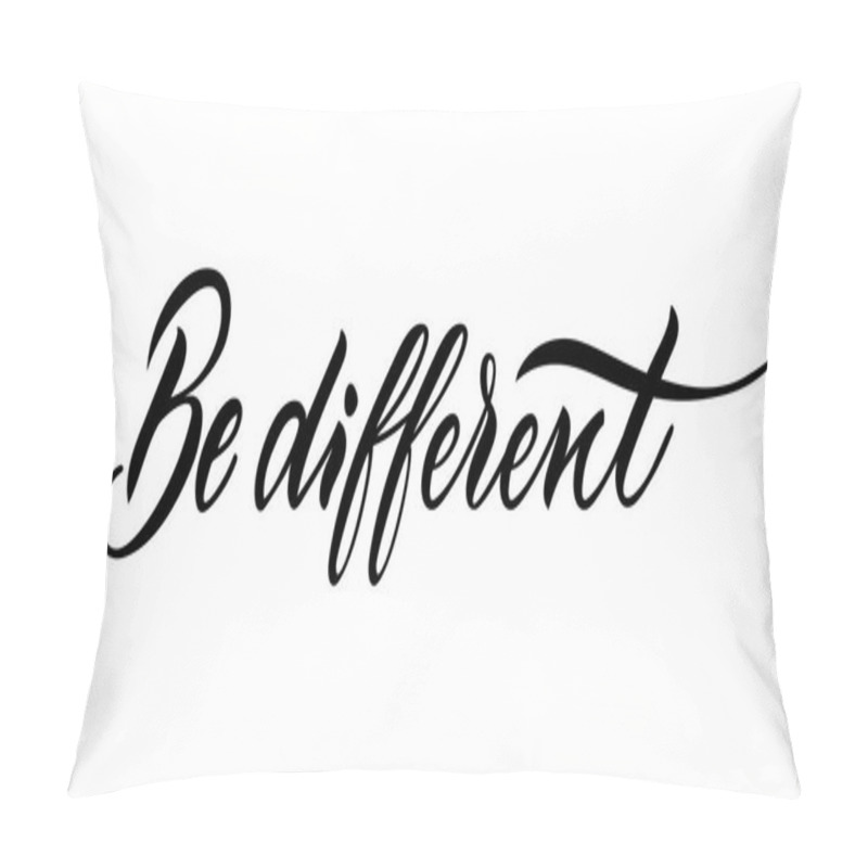 Personality  Be Different. Isolated Vector, Calligraphic Phrase. Hand Calligraphy. Modern Design For Logo, Prints, Photo Overlays, T-shirts, Posters, Greeting Card, Notebook. Motivational Inspiring Slogan. Pillow Covers