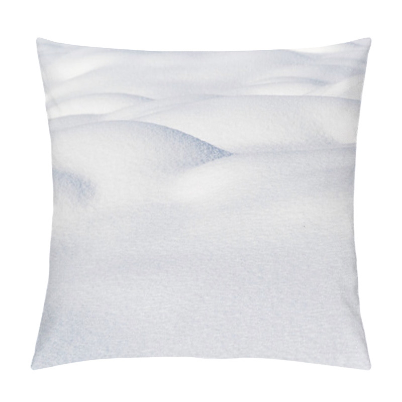 Personality  Smooth Snow Drifts On Sunny Winter Day. Deep And High Snow Drifts Illuminated By Sunlight And Being In Shadow Pillow Covers