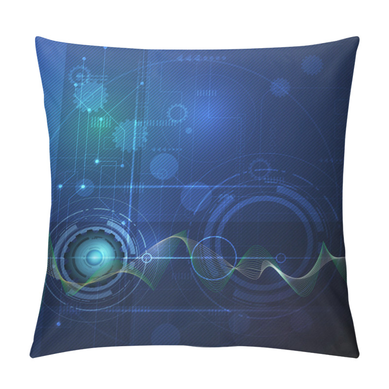 Personality  Abstract Futuristic Wave-digital  Technology Concept Pillow Covers