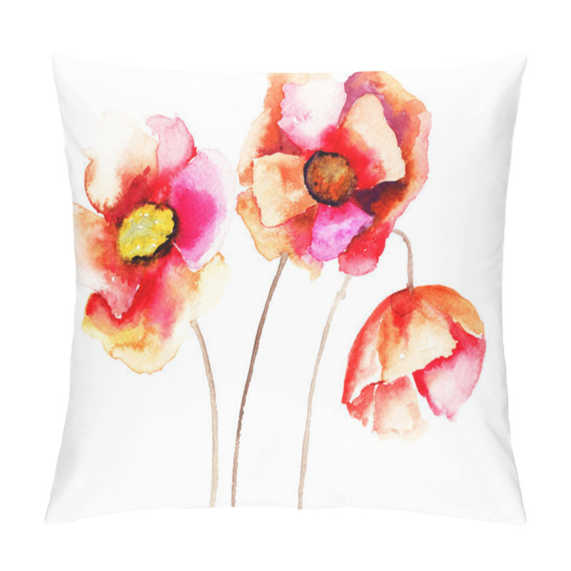 Personality  Poppy Flowers Pillow Covers