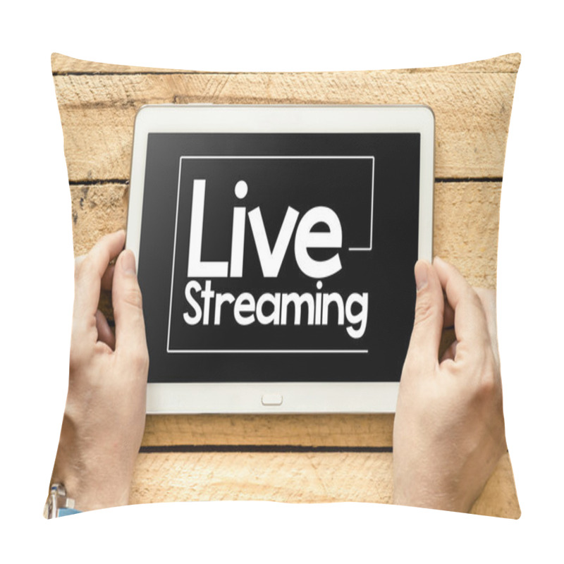 Personality  Live Streaming On Tablet Screen In Hands Pillow Covers