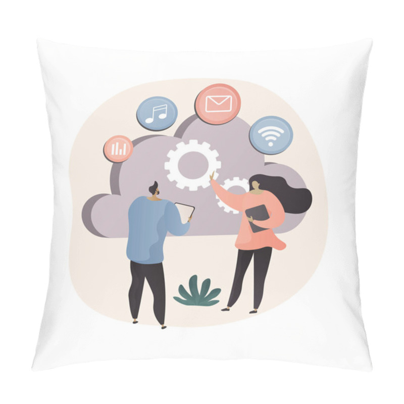 Personality  Cloud Management Abstract Concept Vector Illustration. Pillow Covers