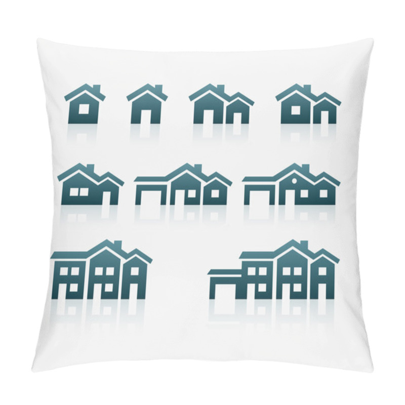 Personality  House Icon Set Pillow Covers