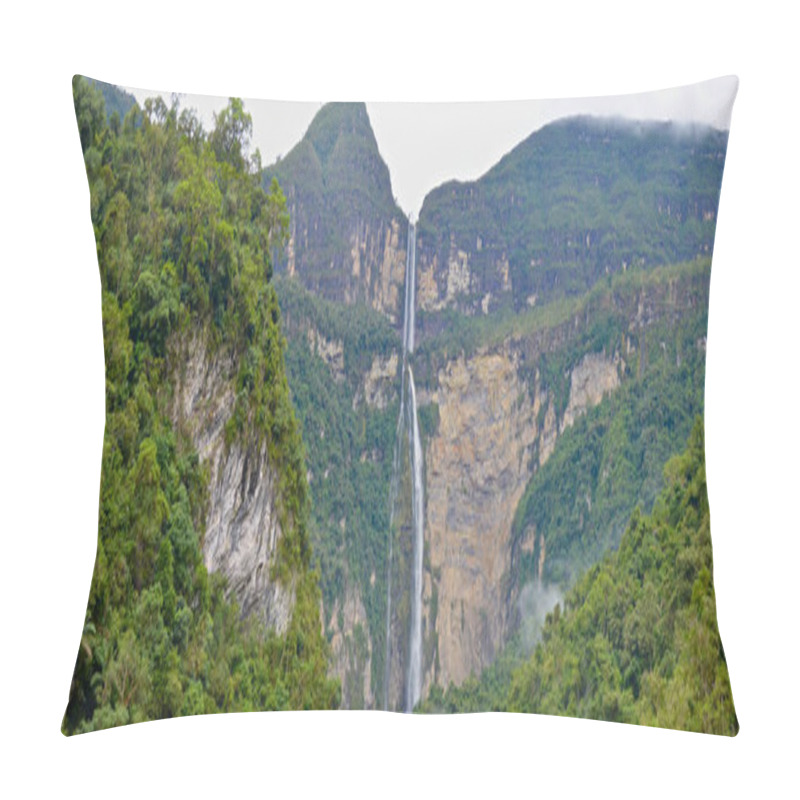 Personality  Gocta Waterfall, 771m High. Chachapoyas, Amazonas, Peru Pillow Covers