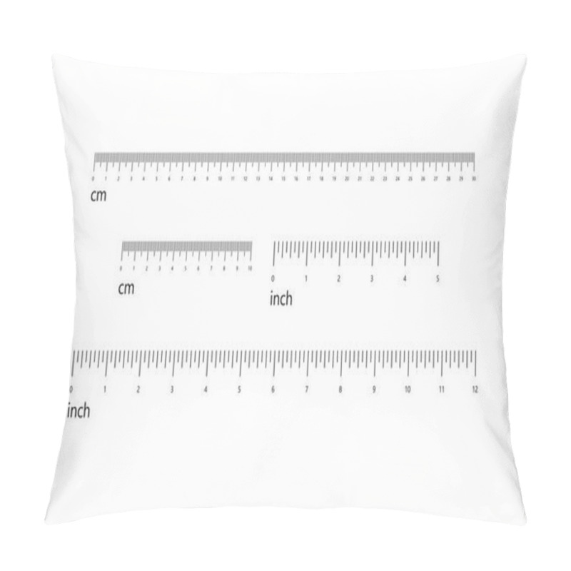 Personality  Rulers Set, Inches And Centimeters. Measuring Scale.  Pillow Covers