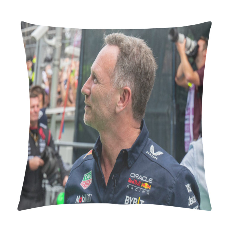 Personality  Spanish GP F1 2024 On June 19-23, 2024 At Montmel, Barcelona Spain - Christian Horner Team Principal Red Bull Racing F1 Pillow Covers