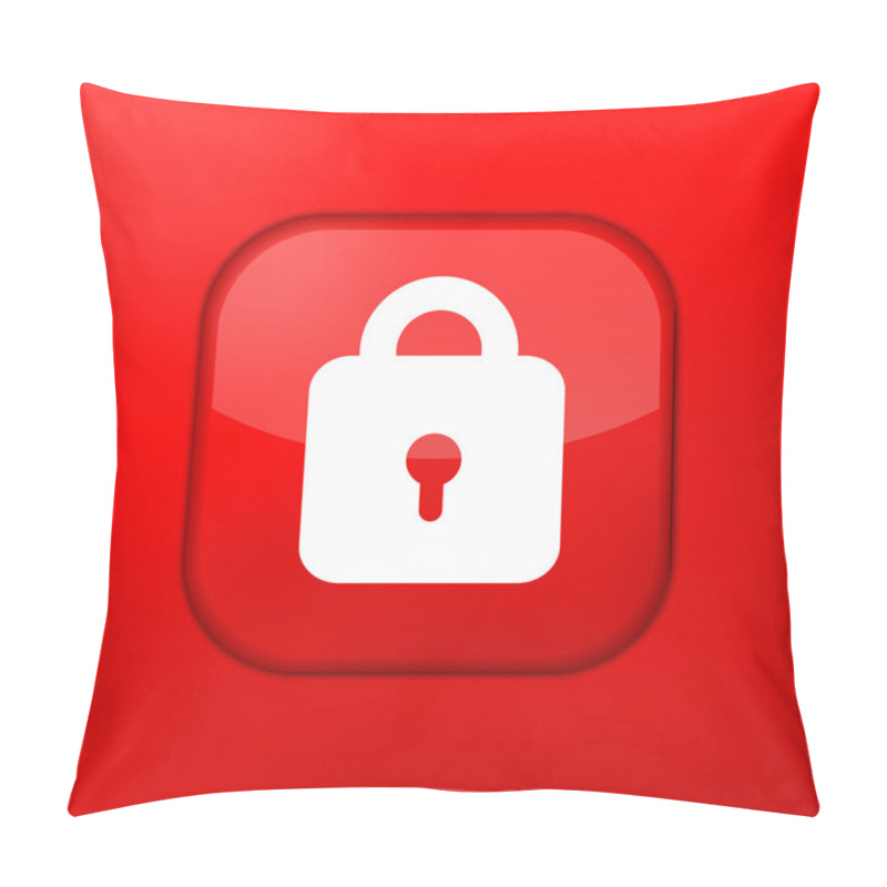 Personality  Vector Red Lock Icon. Eps10. Easy To Edit Pillow Covers