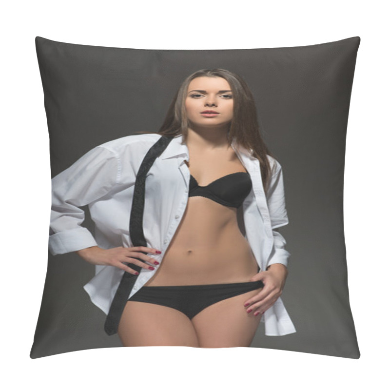 Personality  Sexy Young Caucasian Brunette Woman Pillow Covers