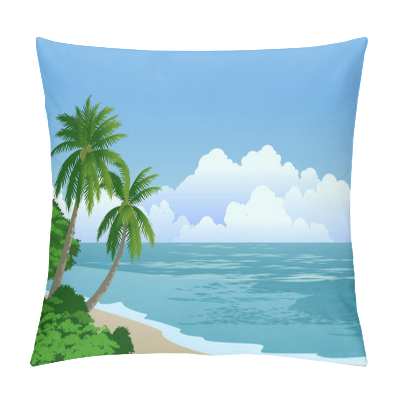 Personality  Tropical Beach Landscape Sunny Day Pillow Covers