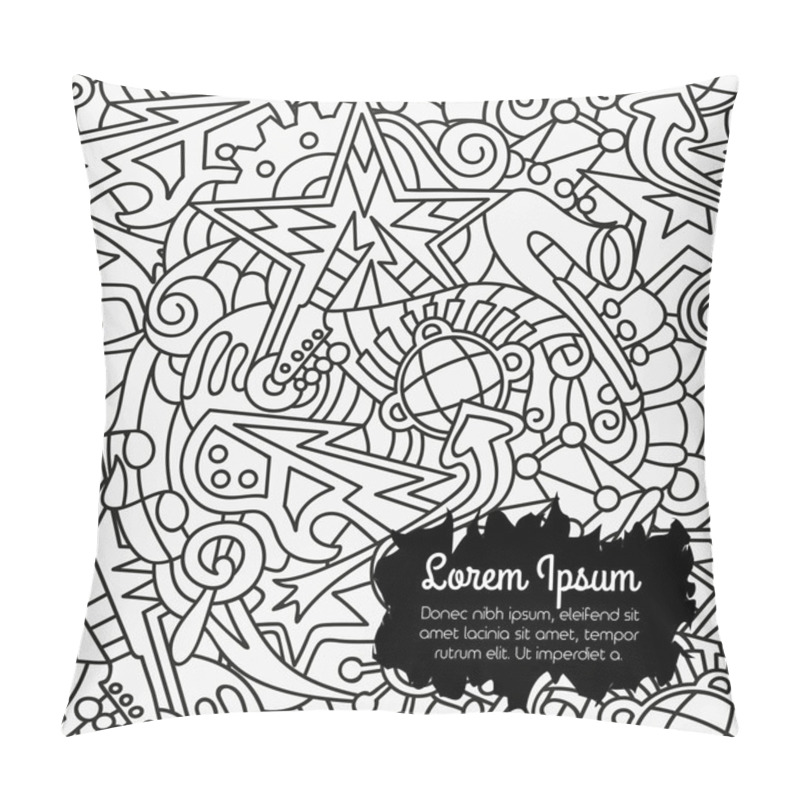 Personality  Seamless Pattern With Doodle Musical Instruments Pillow Covers