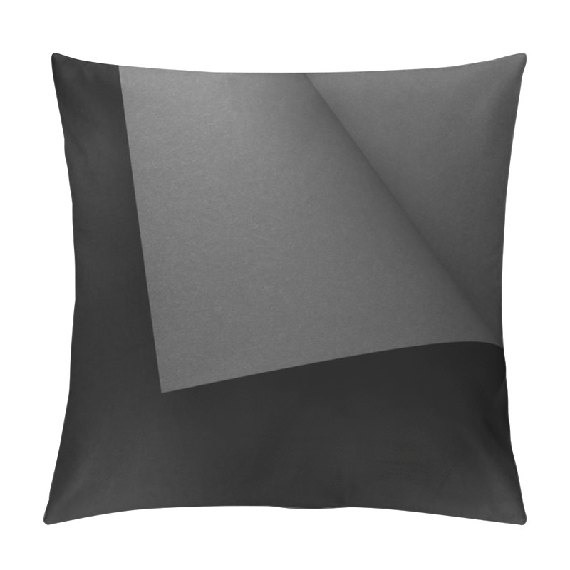 Personality  Close-up View Of Grey Paper Sheet And Dark Abstract Background Pillow Covers