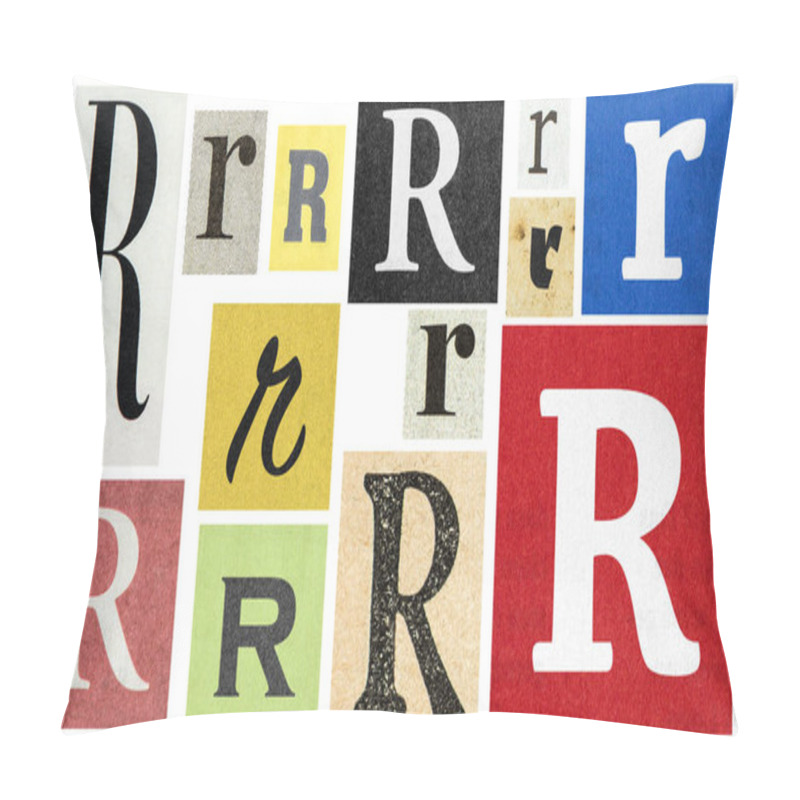 Personality  Paper Cut Letter R. Newspaper Cutouts For Scrapbooking And Crafting Pillow Covers