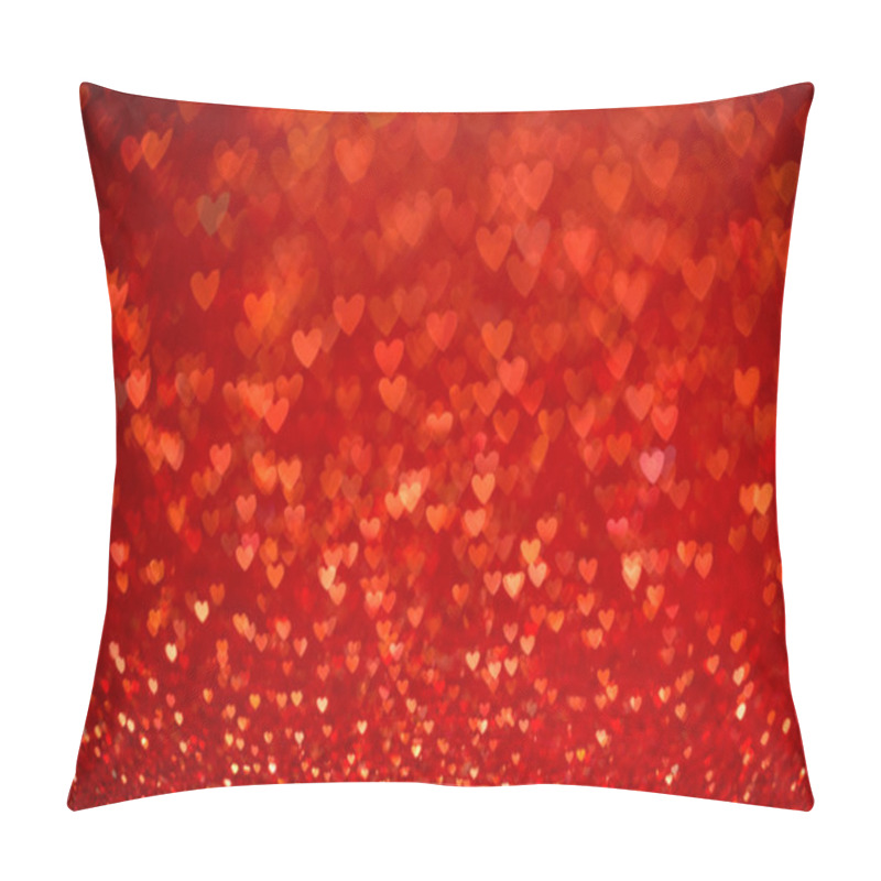 Personality  Red Heart Bokeh Background. Valentines Day Texture. Pillow Covers