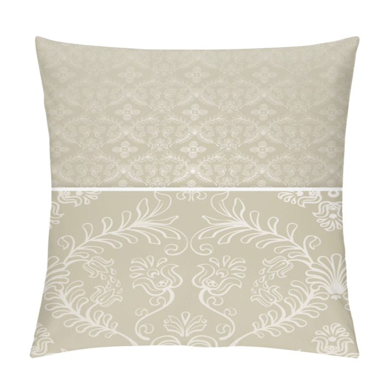 Personality  Damask Seamless Brule And Gold Pattern For Design Background, Royal Design Element. Vector Pattern Illustration Pillow Covers