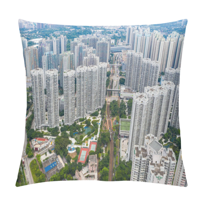 Personality  Aerial View Of Hong Kong Tall Buildings Pillow Covers