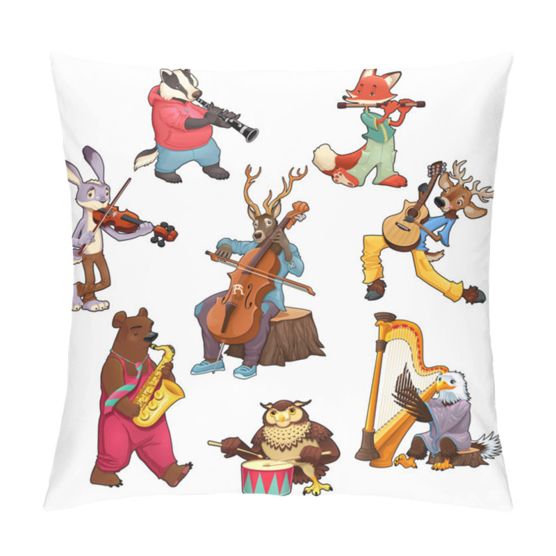 Personality  Musician Cartoon Animals Pillow Covers