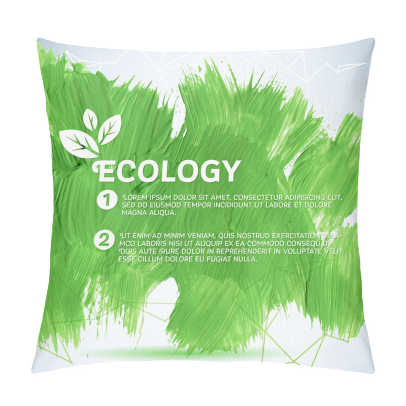 Personality  Green Painted Background. Vector Illustration For Fresh Natural Design. Ecology Backdrop. Pillow Covers