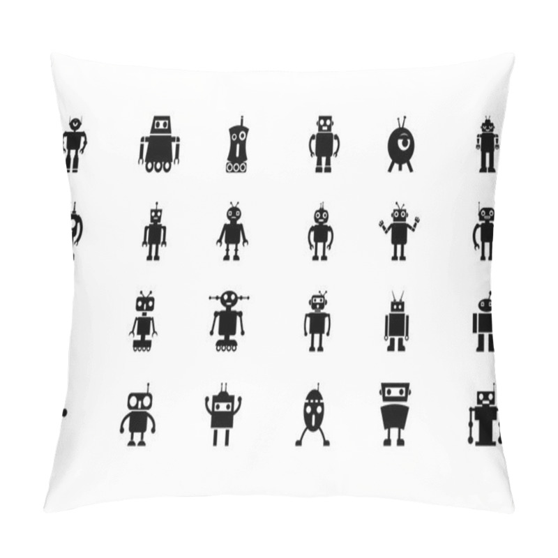 Personality  Robots Vector Icons 3 Pillow Covers