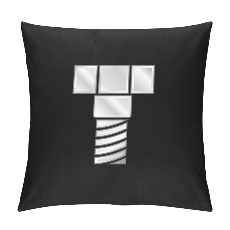 Personality  Bolt Silver Plated Metallic Icon Pillow Covers