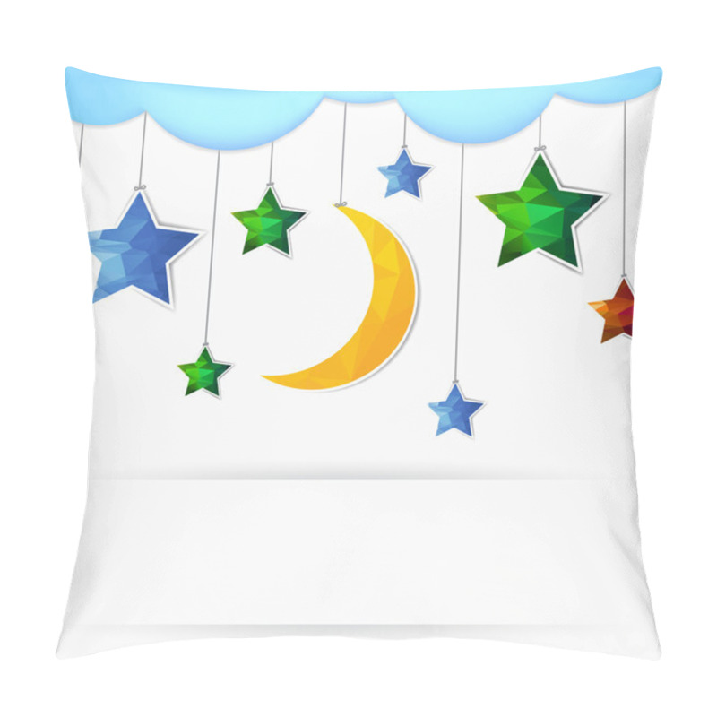 Personality  Holiday Card With Moon An Stars Shape Pillow Covers