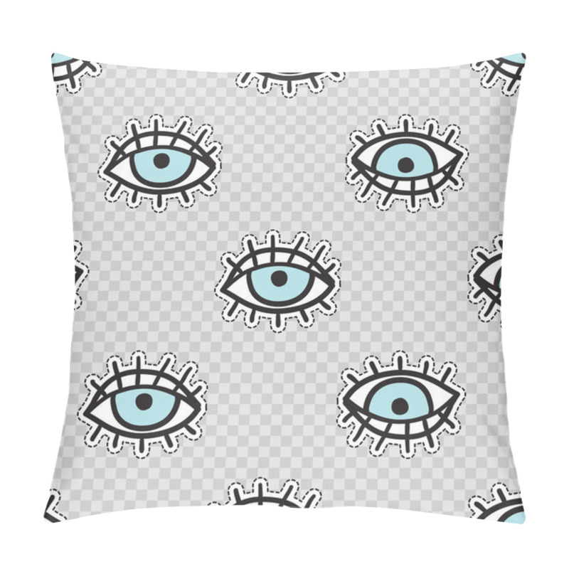 Personality  Seamless Pattern With Blue Eye. Pillow Covers