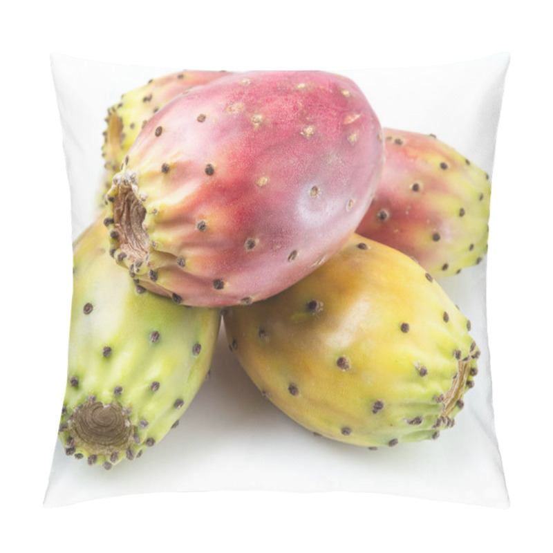 Personality  Opuntia Fruit Or Prickly Pear Fruit On White Background. Close-up. Pillow Covers