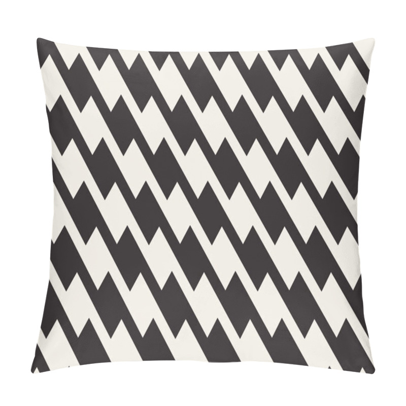 Personality  Zigzag Lines Surface. Jagged Stripes Seamless Pattern. Vector Design With Waves. Repeated Chevrons Wallpaper Ornament. Pillow Covers