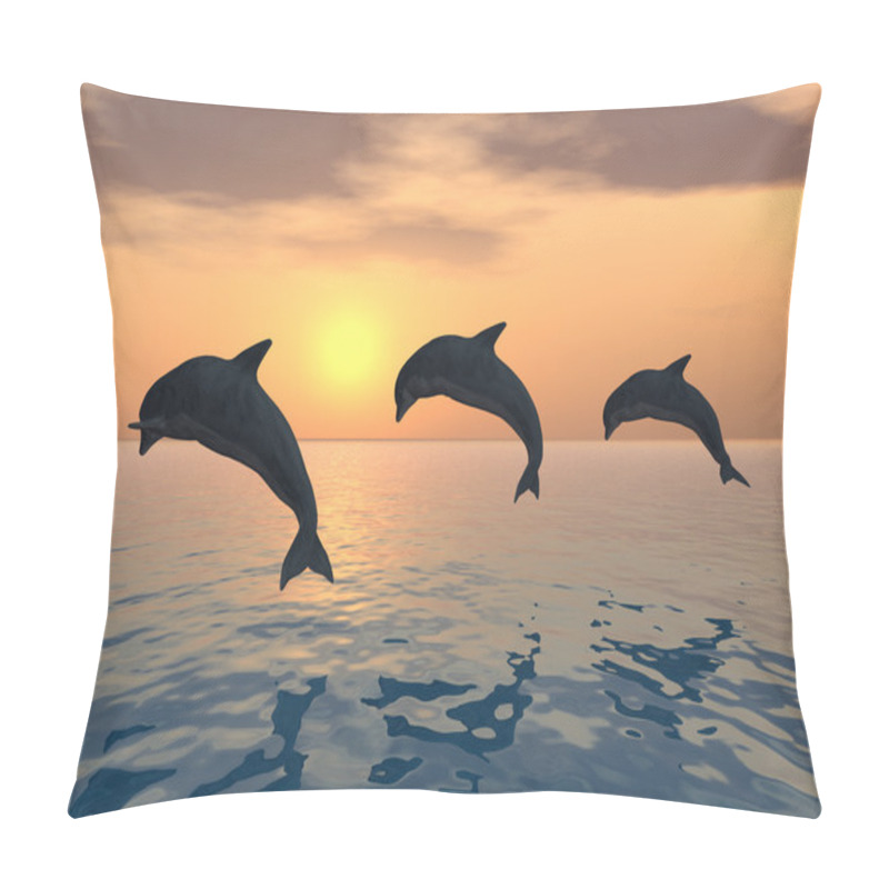 Personality  Jumping Dolphins Pillow Covers