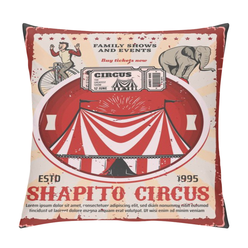 Personality  Circus Elephant And Acrobat With Carnival Top Tent Pillow Covers