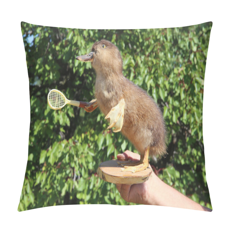 Personality  Funny Furry Stuffed Duck With Racket Pillow Covers