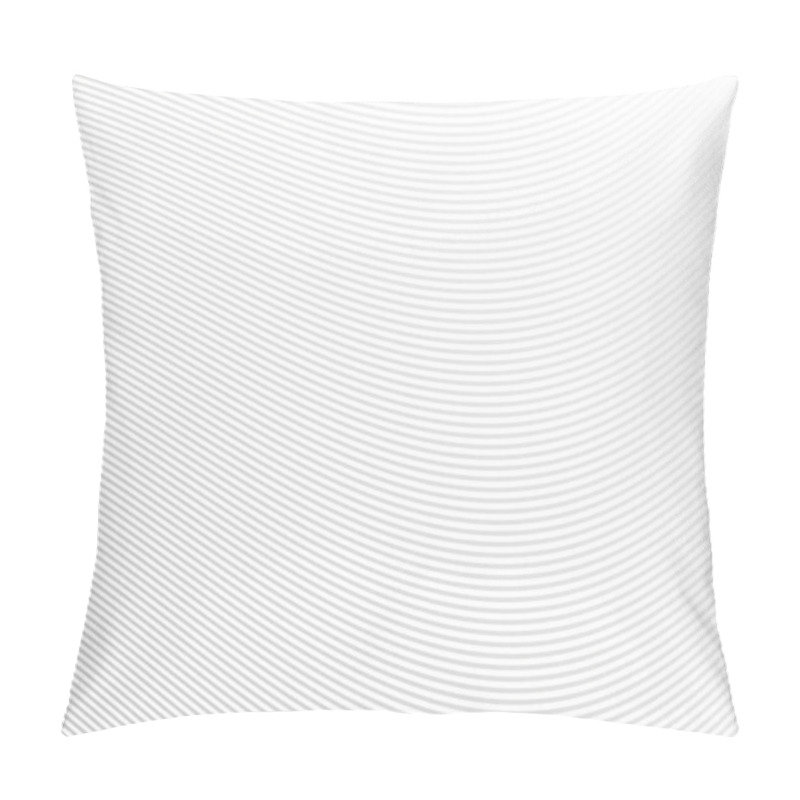 Personality  Curved Lines Monochrome Halftone Black And White Geometric Pattern. Vector Background Thin Stripes Pillow Covers