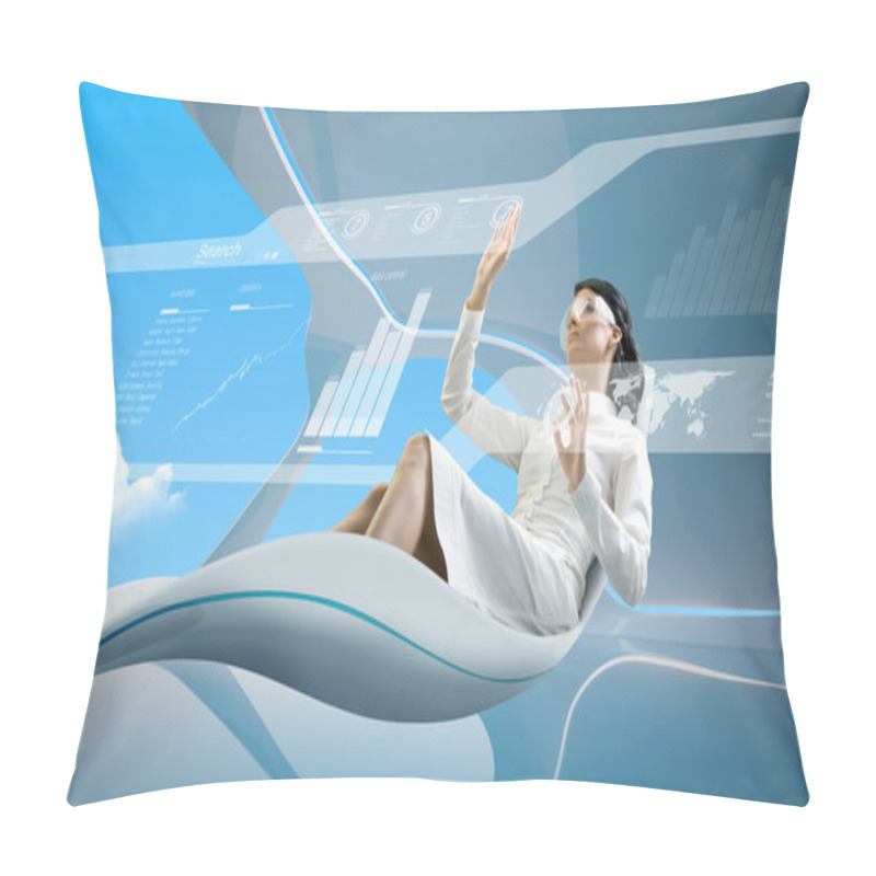 Personality  Interface Collection - Brunette Operating Interface In Bio Armch Pillow Covers