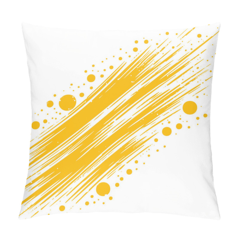 Personality  Diagonal Yellow Paint Stroke With Scattered Droplets Vector Pillow Covers