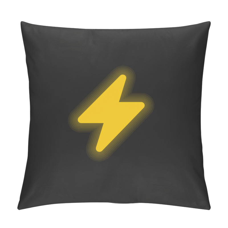 Personality  Bolt Yellow Glowing Neon Icon Pillow Covers