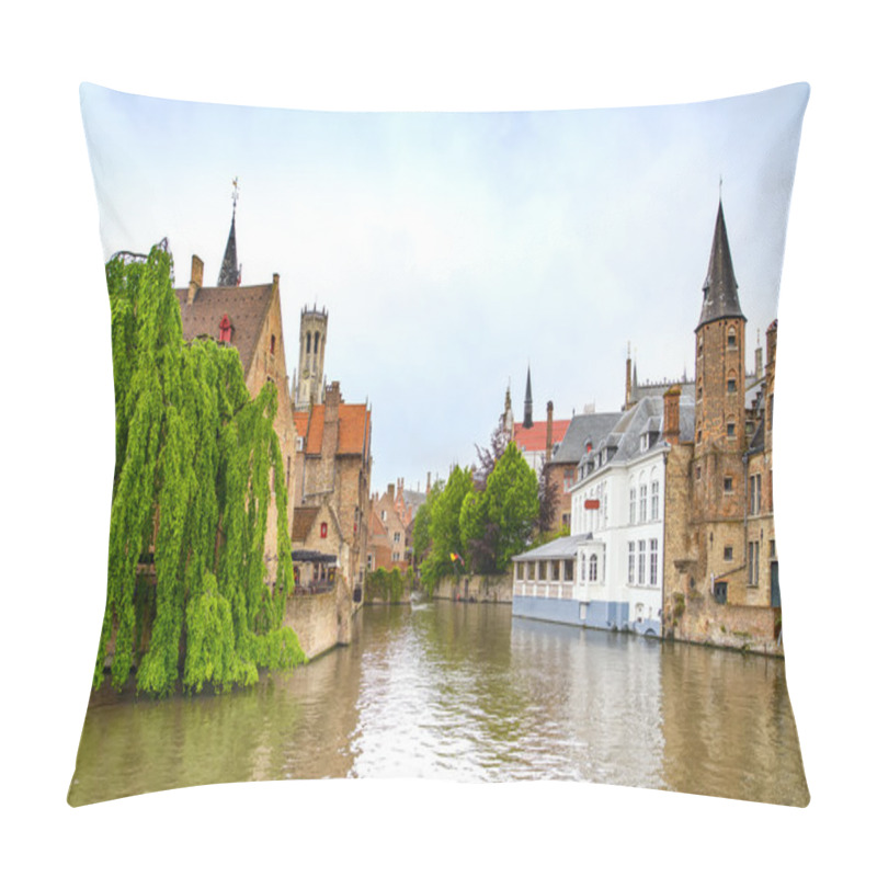 Personality  Bruges Or Brugge, Rozenhoedkaai Water Canal View. Belgium. Pillow Covers