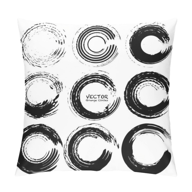 Personality  Set Of Grunge Circles, Grunge Round Shapes, Vector Illustration. Pillow Covers