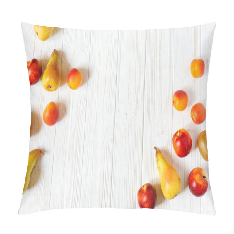 Personality  Fresh Fruits On White Background Pillow Covers