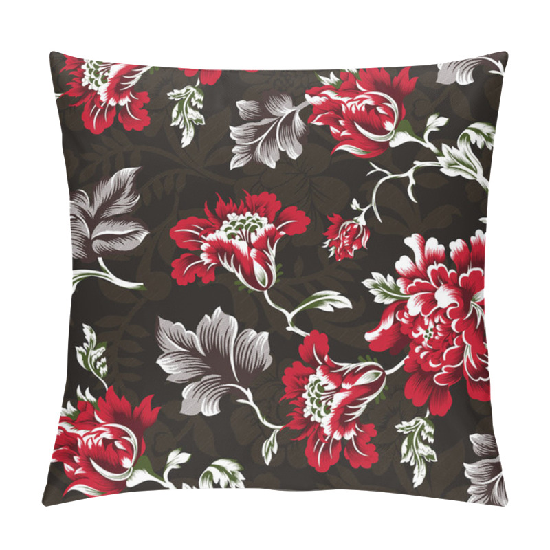 Personality  Seamless Flower Pattern Black Background  Pillow Covers