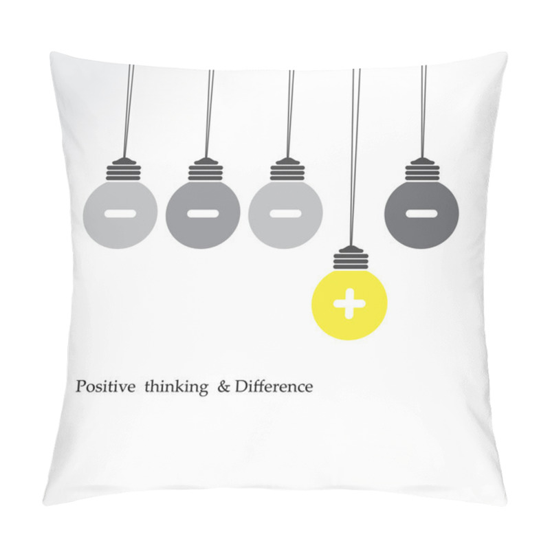 Personality  Creative Light Bulb Symbol With Positive Thinking And Difference Pillow Covers