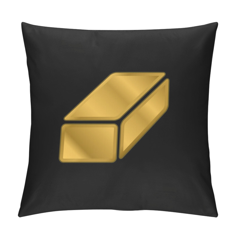 Personality  Black Brick Gold Plated Metalic Icon Or Logo Vector Pillow Covers