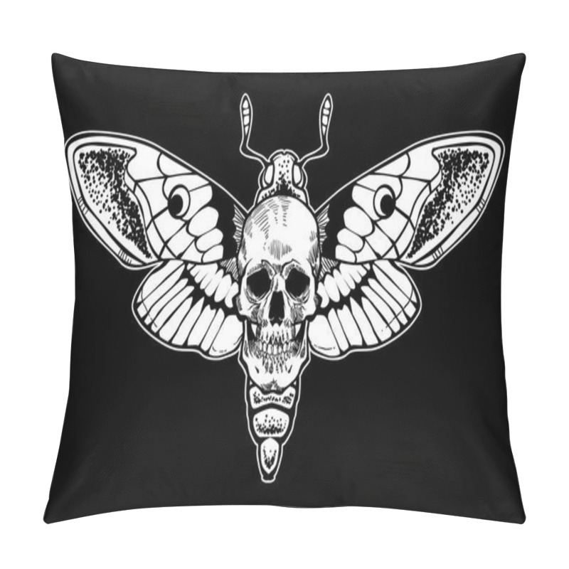 Personality  Moth Skull Vector File Pillow Covers