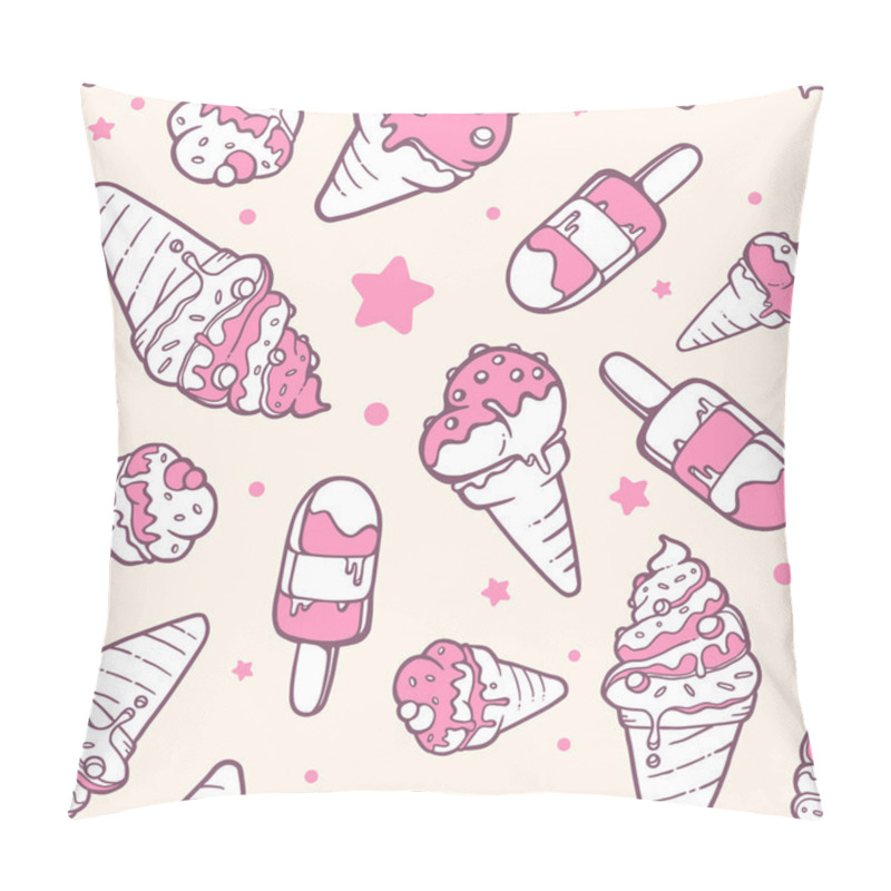 Personality  Ice Cream Pattern With Stars And Dots Pillow Covers