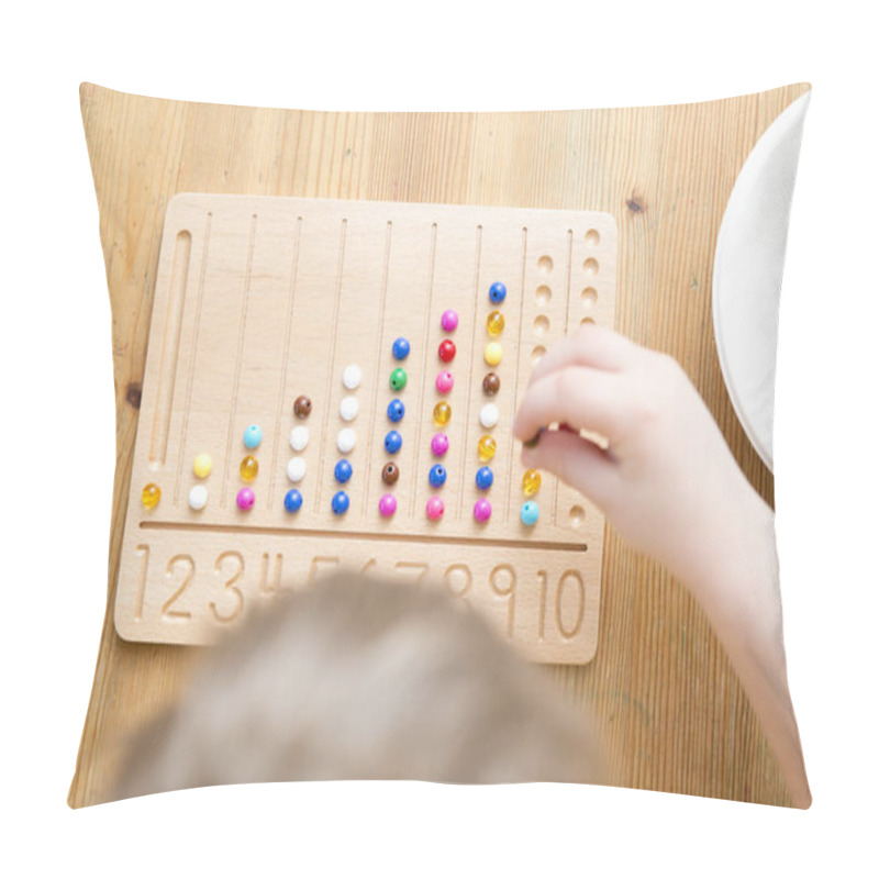 Personality  Montessori Beads Board. Learning To Count And Write Numbers, Prepare Child For Mental Arithmetic, Develop A Sense Of Order, Focus, Coordination And Accuracy. Pillow Covers