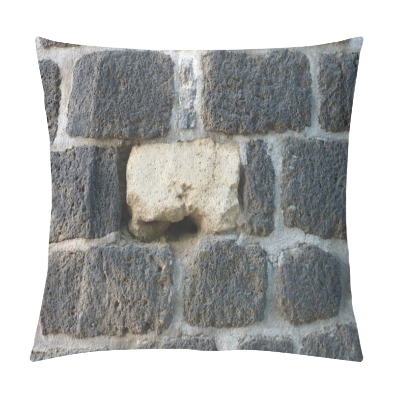 Personality  A Lone White Stone Amid Dark Rocks: Symbol Of Resilience And Contrast In The Passage Of Time, Reflecting Individuality And Strength In Unity. Pillow Covers