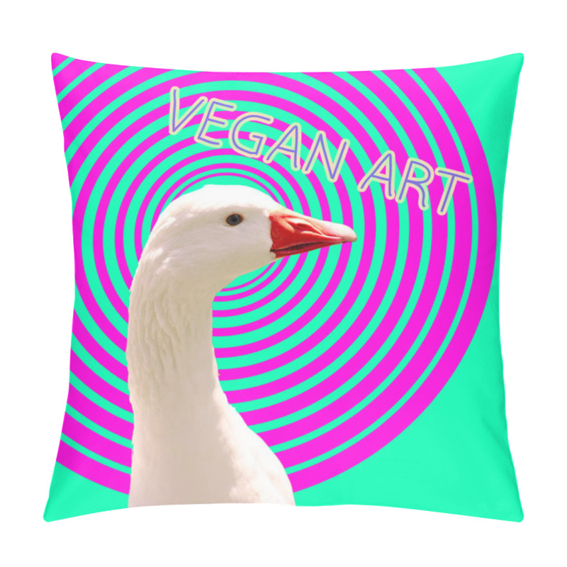 Personality  Modern Vegan Positive Art. Fashion Hipster Goose. Be Vegan. Be I Pillow Covers