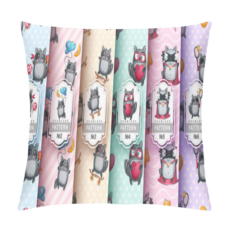 Personality  Cute Raccoon Pattern Set Six Items Pillow Covers