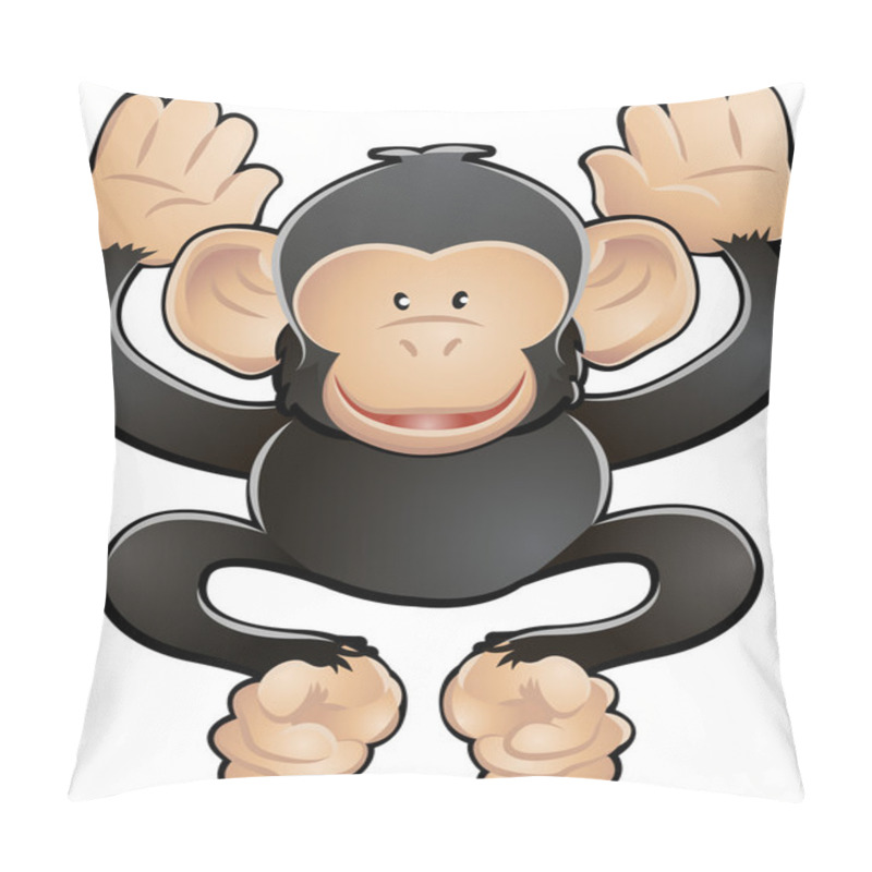 Personality  Cute Chimp Vector Illustration Pillow Covers